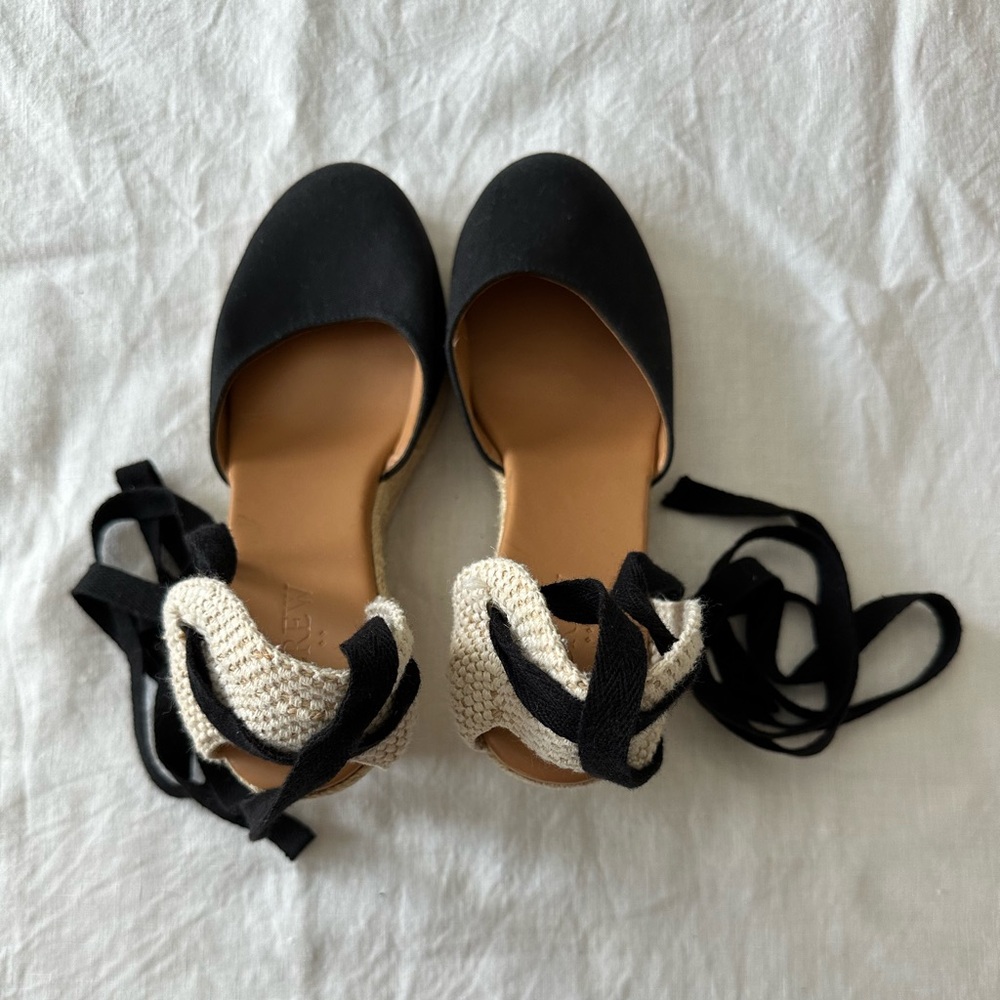 Womens J.Crew ankle tie wedge